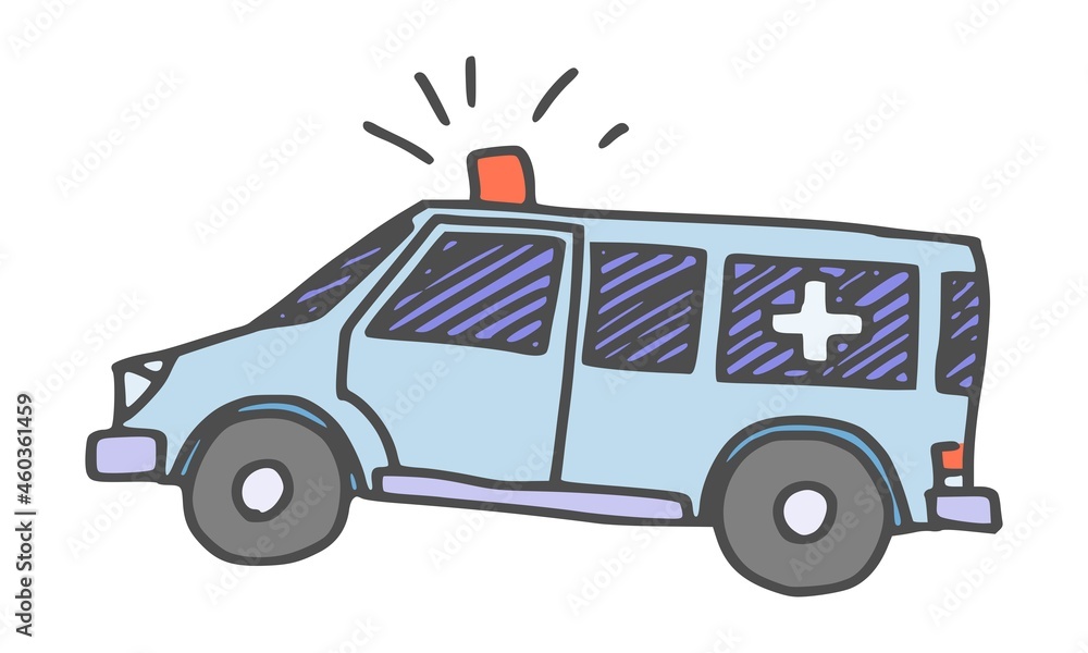 ambulance simple drawing car hospital. sketch new
