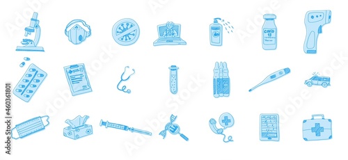 hospital doodle pictogram image medicine. sketch