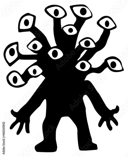 Many Eyes Figure Monster Silhouette