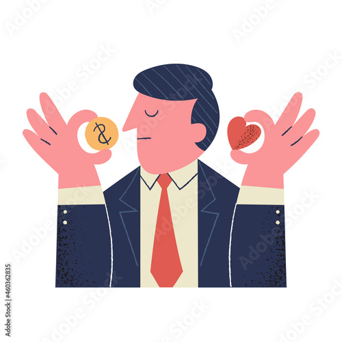 Behavioral Economics. Concept of customer behaviour, decision making. Vector illustration