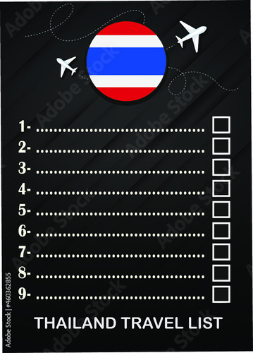 Thailand travel list brochure 