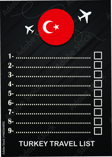 Turkey travel list brochure 