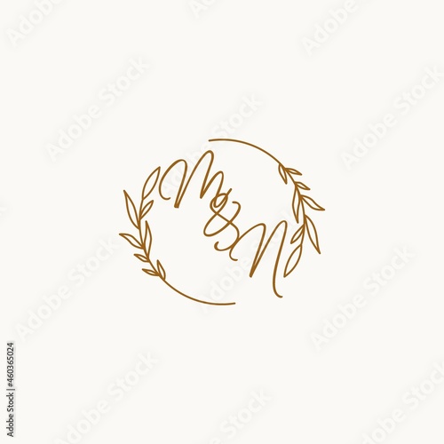 MN wedding initials logo design