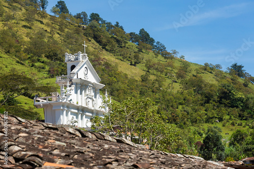 Angostura, Antioquia. Colombia - September 26, 2021. 139 kilometers from Medellín is the municipality of Angostura, one of the places of pilgrimage and religious tourism in Antioquia.