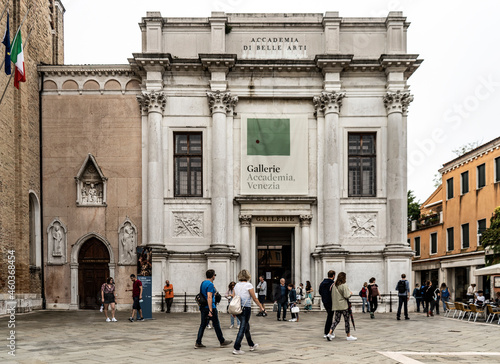 Façade of the Gallerie dell'Accademia, a museum gallery of pre-19th-century art in Venice, northern Italy photo