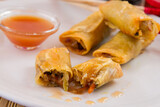 Chinese food sweet spring rolls