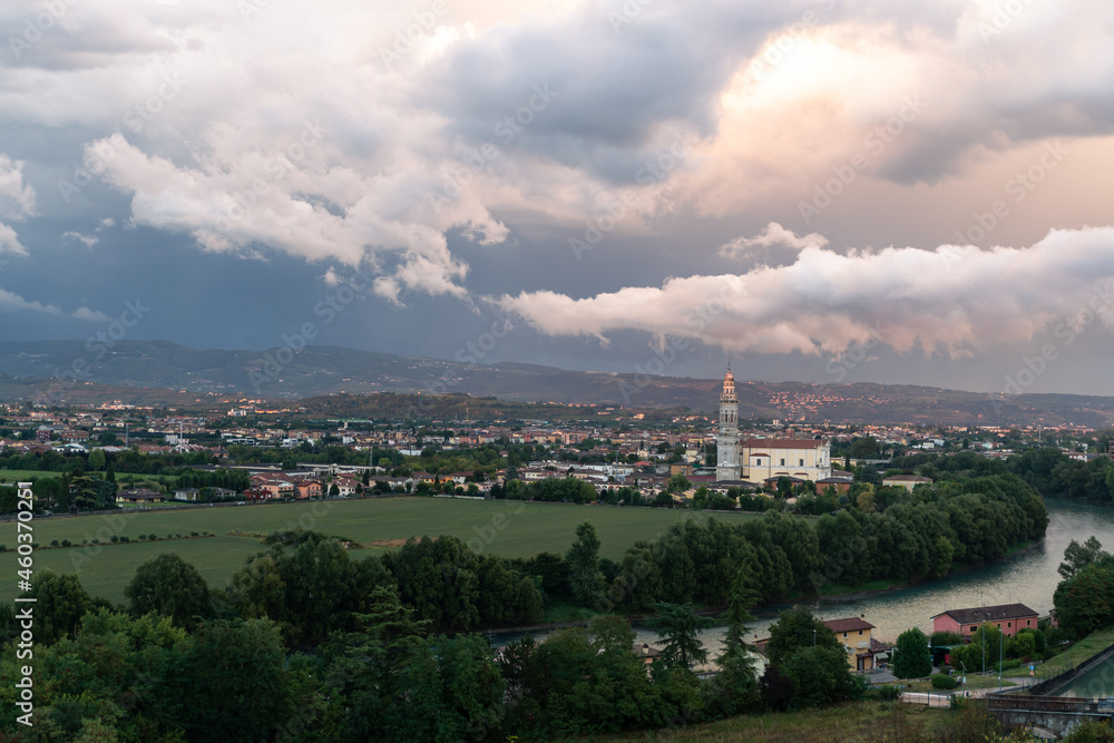 clouds over the city of Pescantina after the storm clouds over the city of Pescantina after the storm