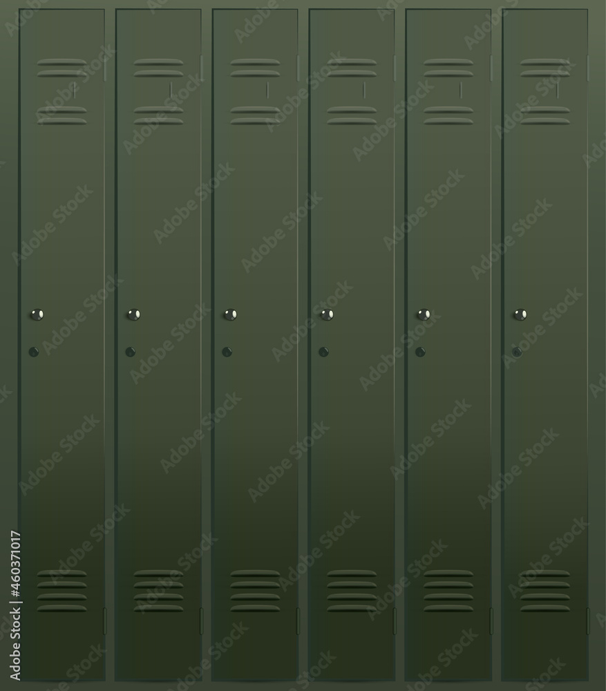 School Locker with six doors, vector illustration