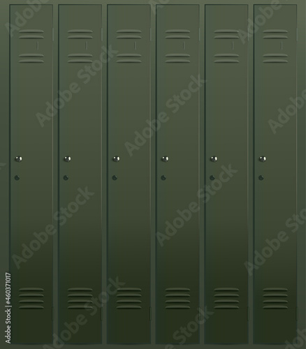School Locker with six doors, vector illustration