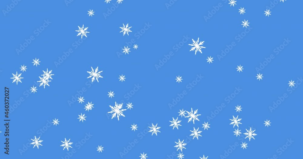 Animation of snow falling over blue background Animation of snow falling over blue background