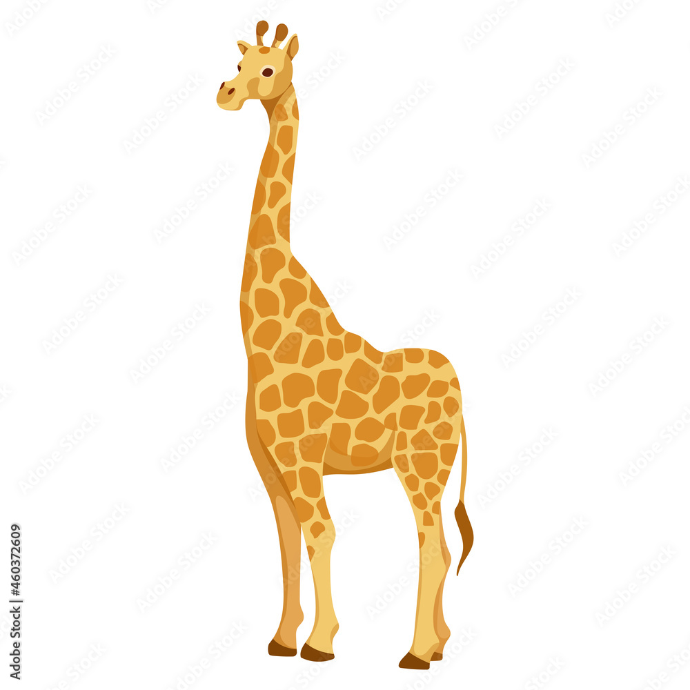 Giraffe, an animal of the African savannah. Cartoon vector graphics. Giraffe, an animal of the African savannah. Cartoon vector graphics.