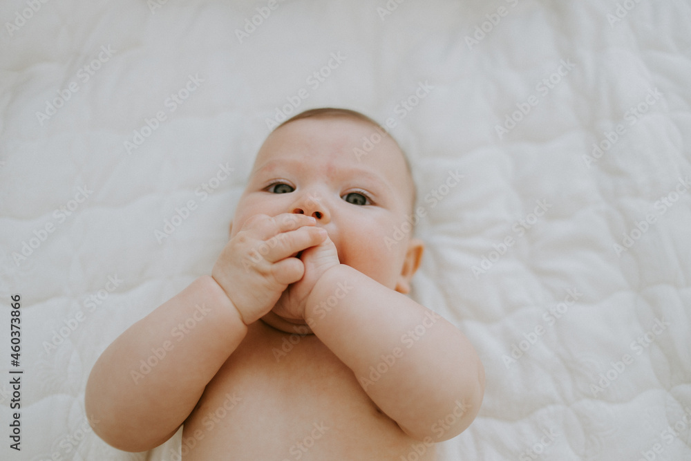 cute baby portrait at home on bed
cute baby portrait at home on bed