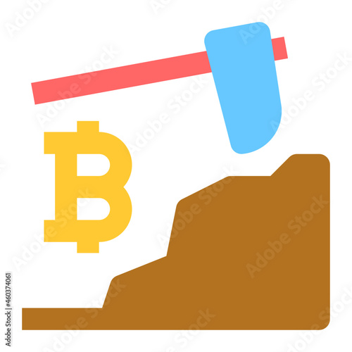 bitcoin mining icon illustration