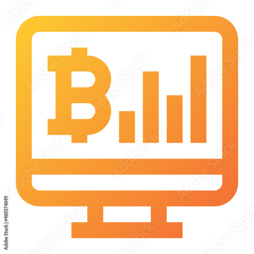 bitcoin analytics icon illustration