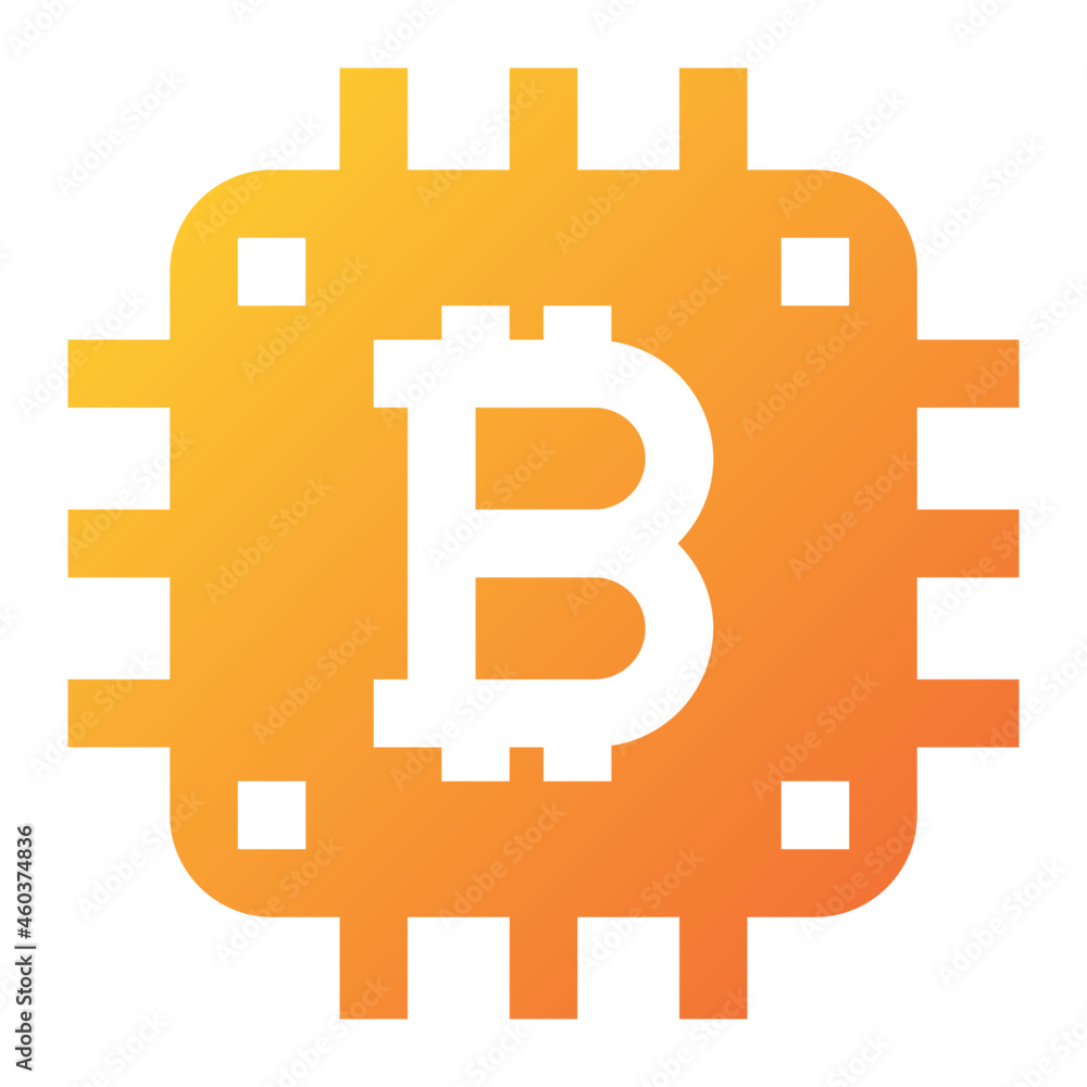 bitcoin processor icon illustration bitcoin processor icon illustration