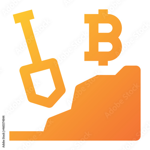 bitcoin mining icon illustration