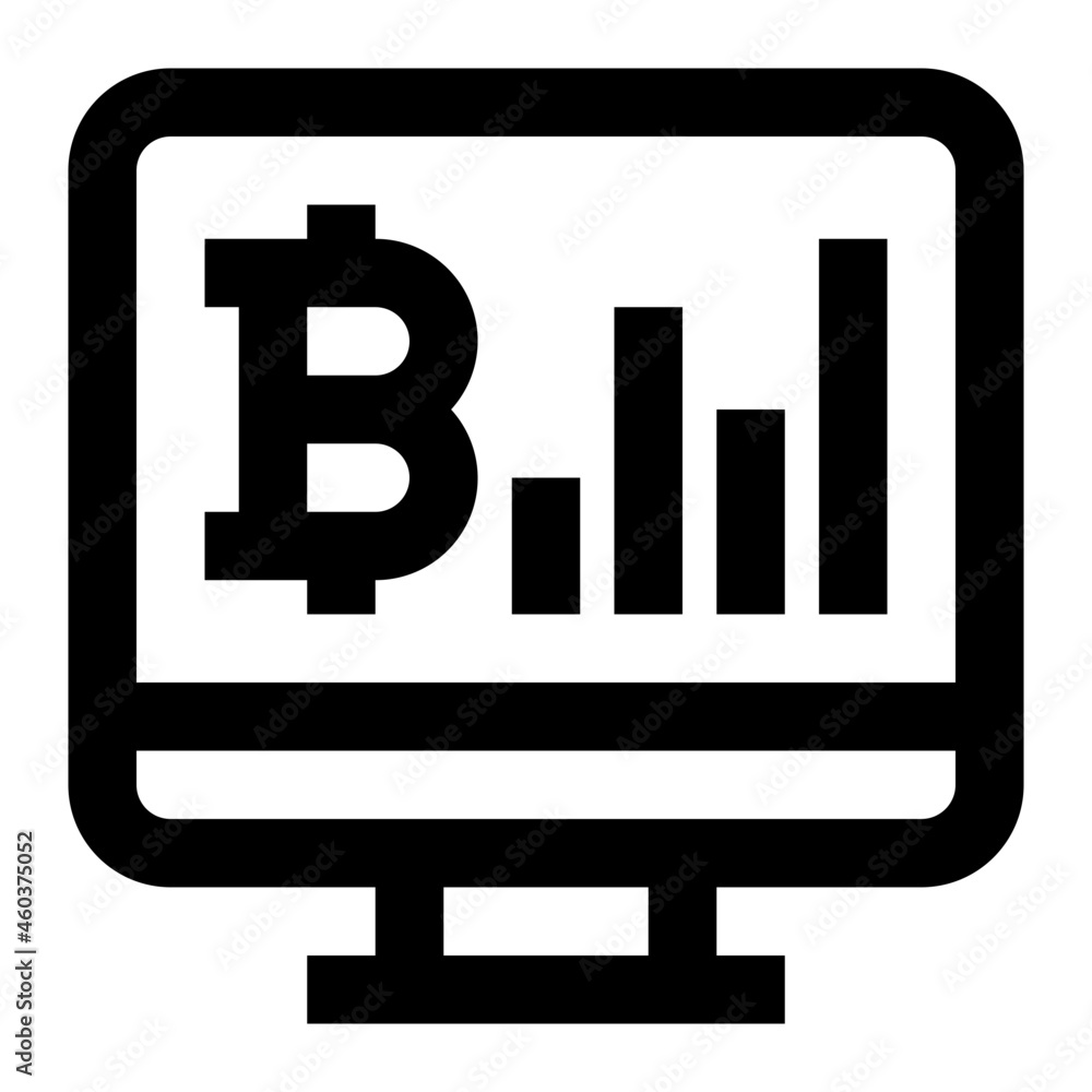bitcoin analytics icon illustration bitcoin analytics icon illustration