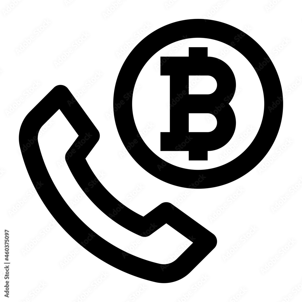 Fototapeta premium bitcoin call icon illustration