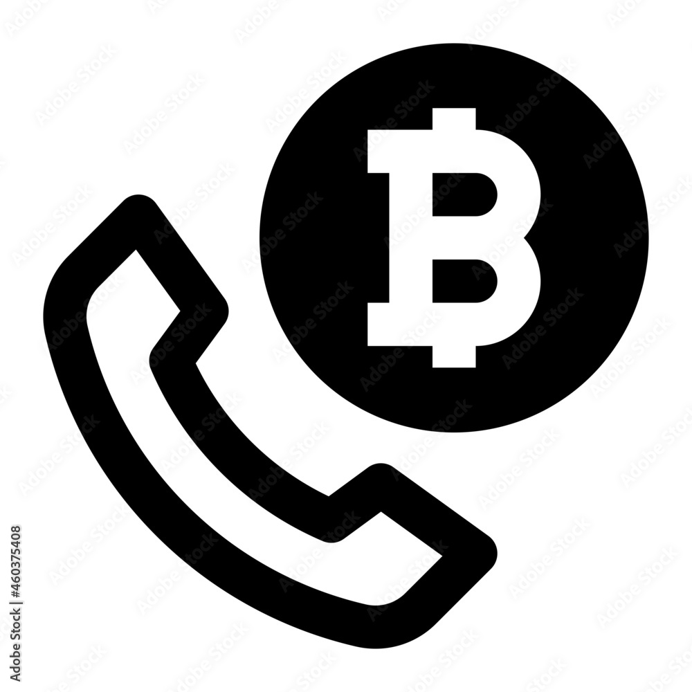 Fototapeta premium bitcoin call icon illustration