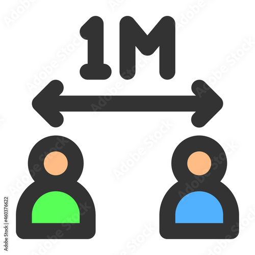 social distance icon illustration