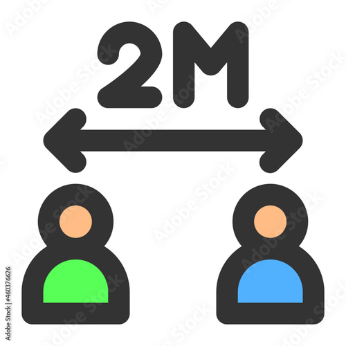social distance icon illustration