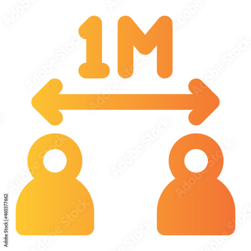 social distance icon illustration