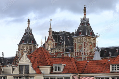Photography Amsterdam Central Station Building Close Up, Netherlands