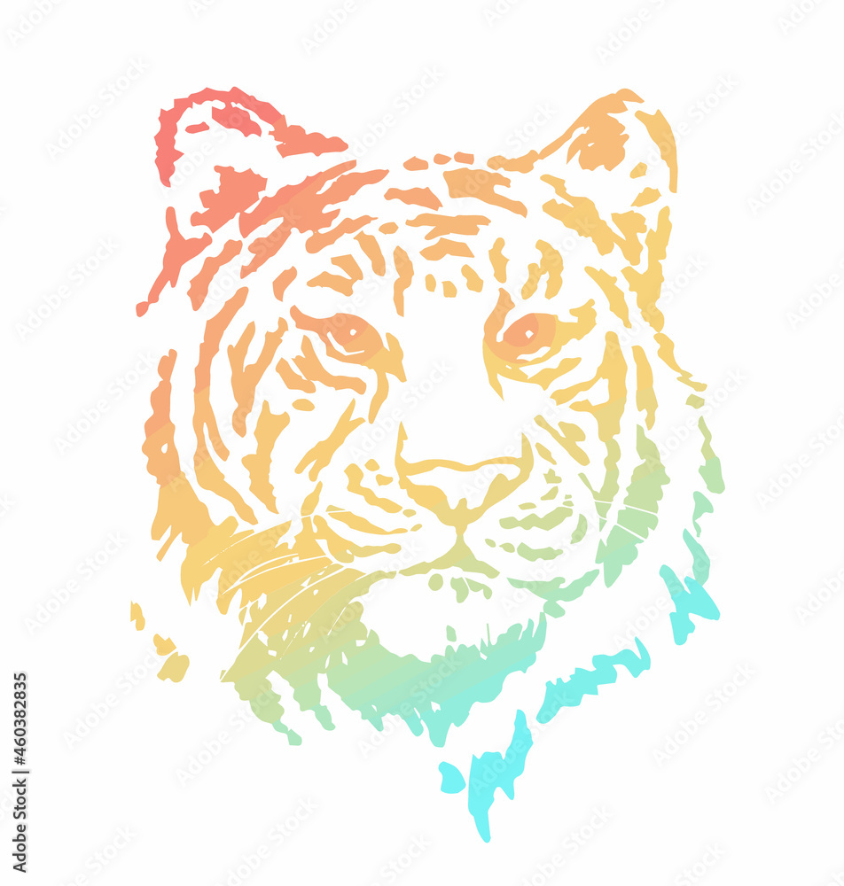 虎の顔 トラ 干支 年賀状素材 Stock Illustration Adobe Stock