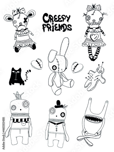 creepy friends halloween monsters dolls voodoo 