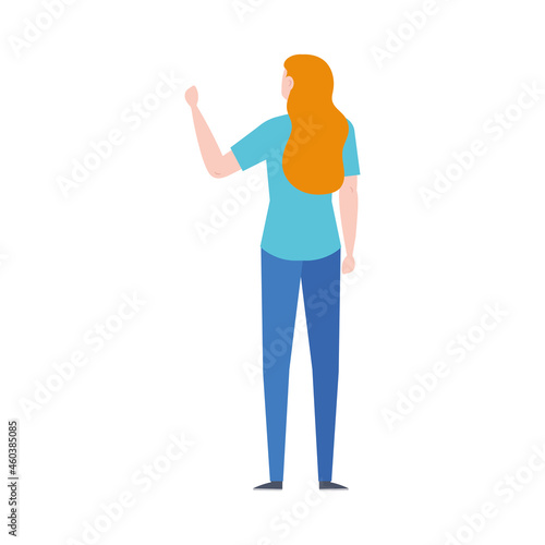 woman standing and back