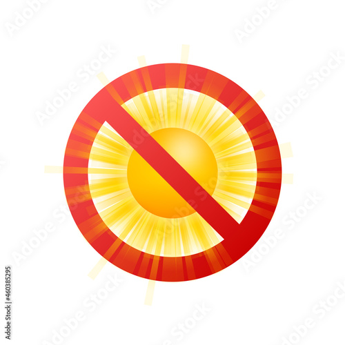 Icon on light backdrop. Line vector icon. Icon with no sun on light background.