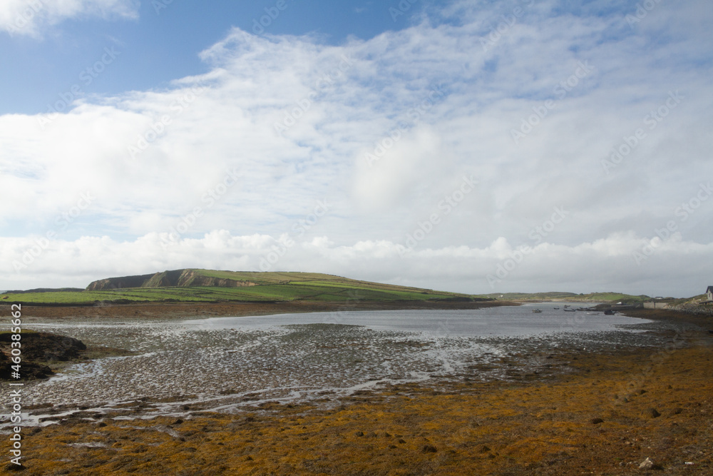 View from Lower Sky Road near Clifden County Galway mudflats low tide selective focus View from Lower Sky Road near Clifden County Galway mudflats low tide selective focus