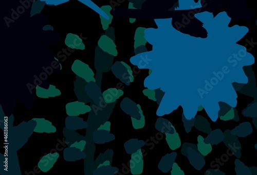 Dark Blue  Green vector background with abstract shapes.