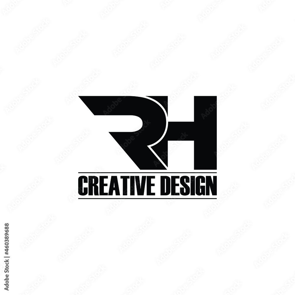 Letter RH simple logo design vector Letter RH simple logo design vector
