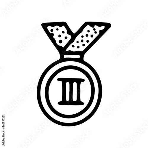 Obraz na płótnie third place medal line vector doodle simple icon w salonie