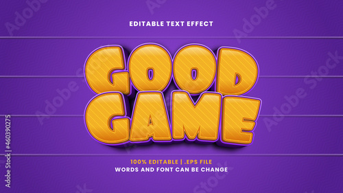 Good game editable text effect in modern 3d style