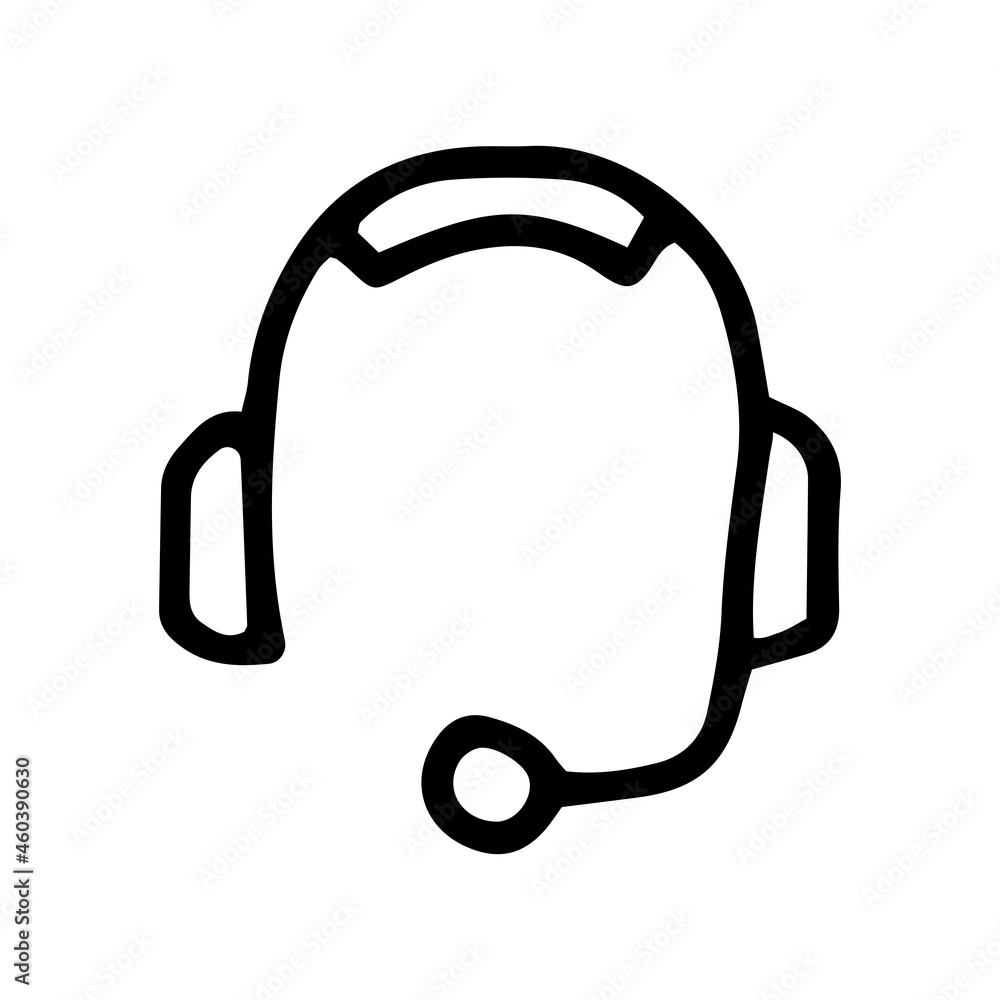 headset line vector doodle simple icon design