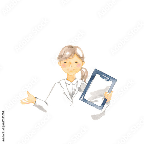 白衣の女性とカルテ