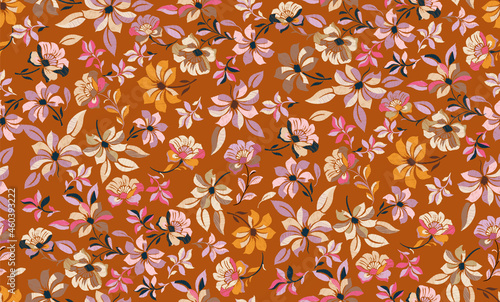autumnal embroidered floral pattern, perfect for fashion, papers and decoration