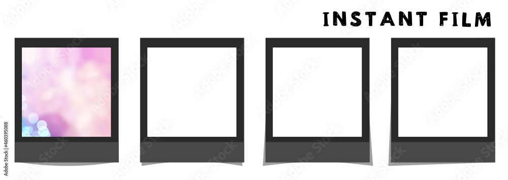 Instant film style frame, square black,インスタントフィルム風フレーム,正方形 黒,SVG Instant film style frame, square black,インスタントフィルム風フレーム,正方形 黒,SVG