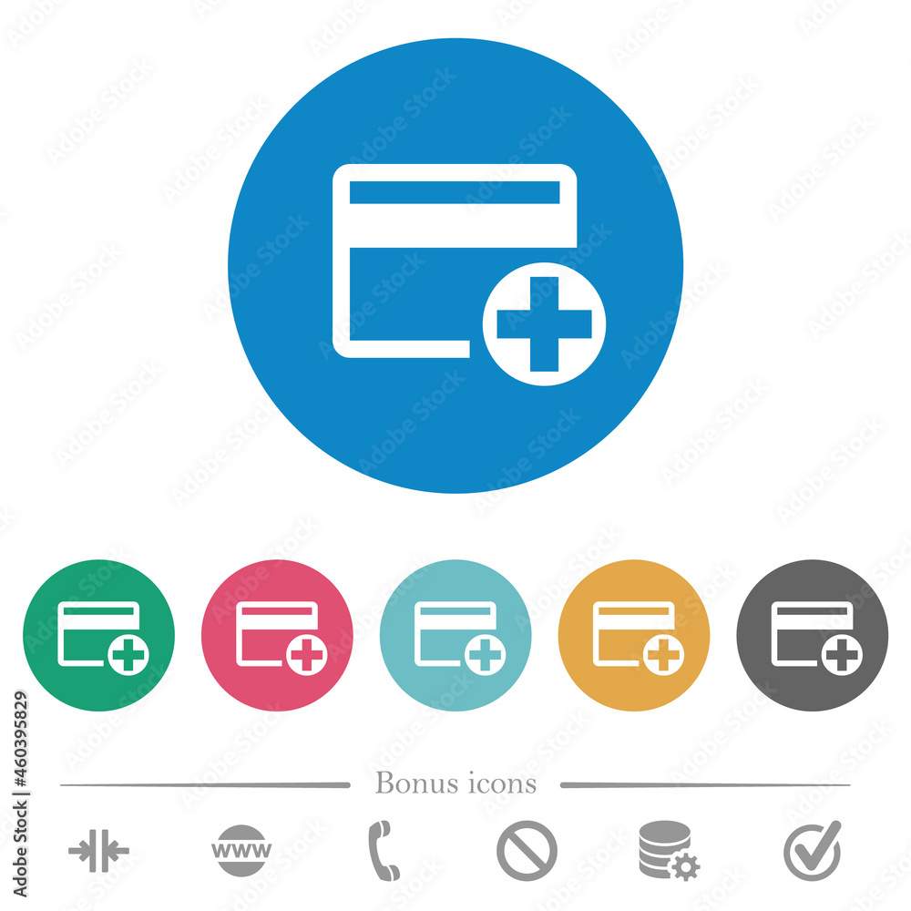 Add new credit card flat round icons Add new credit card flat round icons