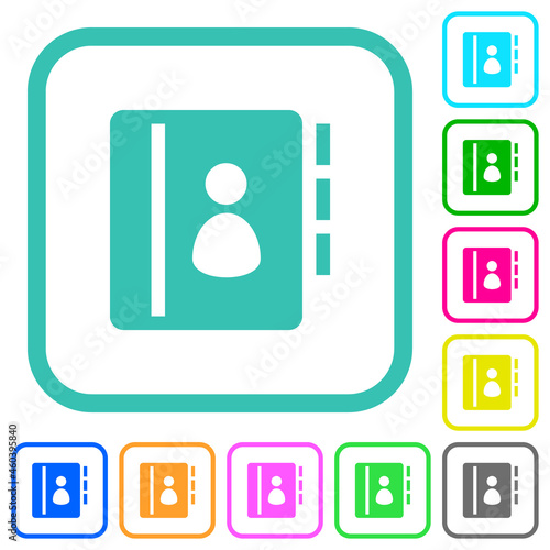 Contacts solid vivid colored flat icons