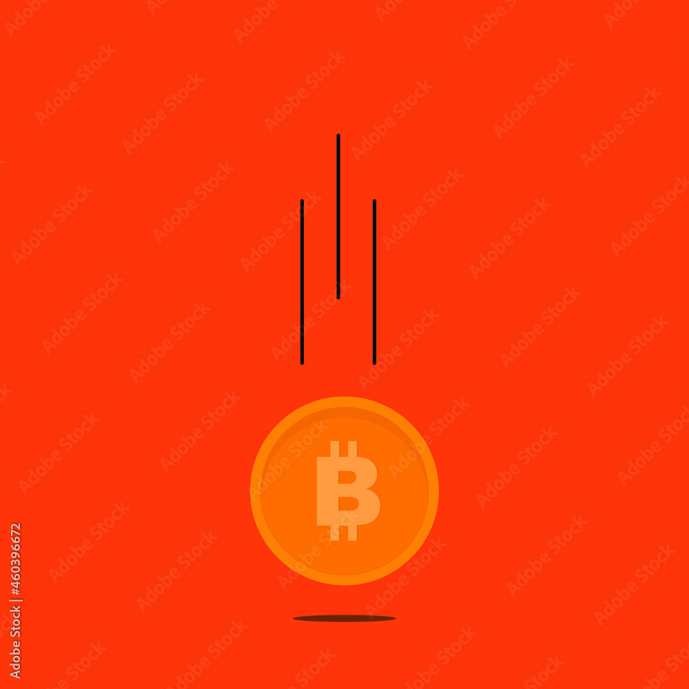 illustration of a bitcoin down illustration of a bitcoin down