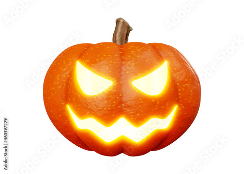 3d rendering of jack pumpkins lantern halloween concept isolated on white background