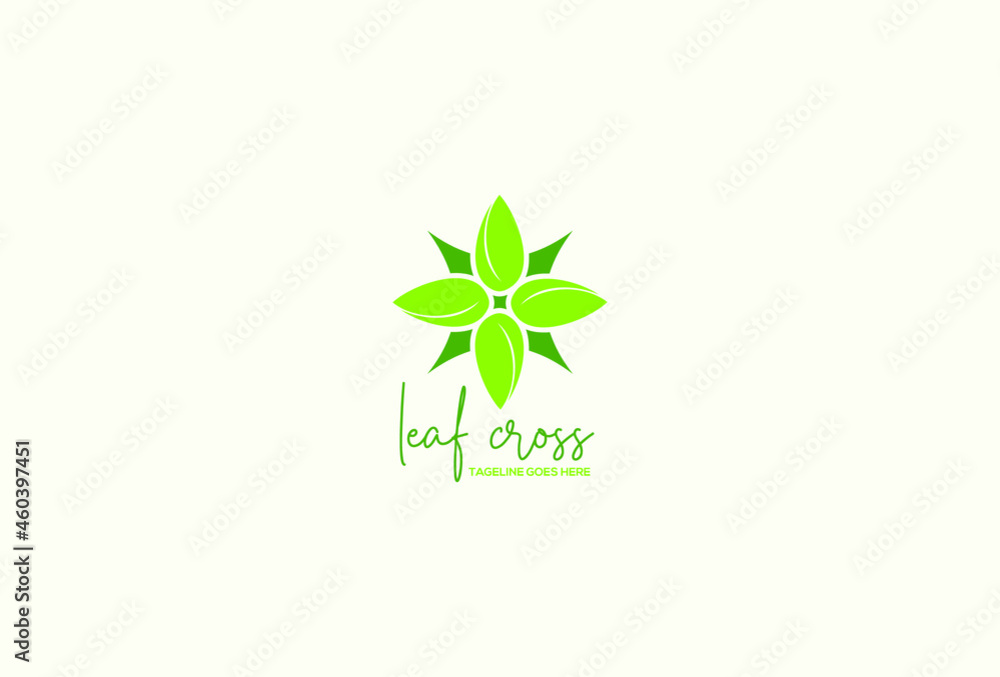 leaf cross logo exclusive design inspiration