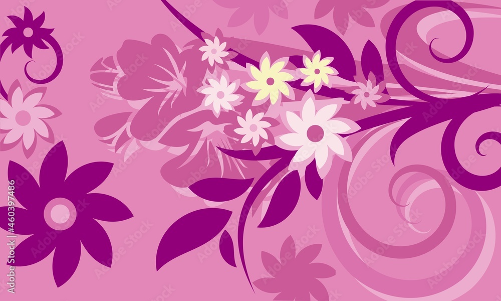 light purple background with floral pattern