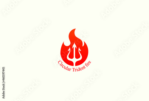 circular trident fire logo exclusive design inspiration