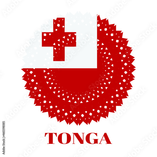 Tonga flag with elegant medal ornament concept