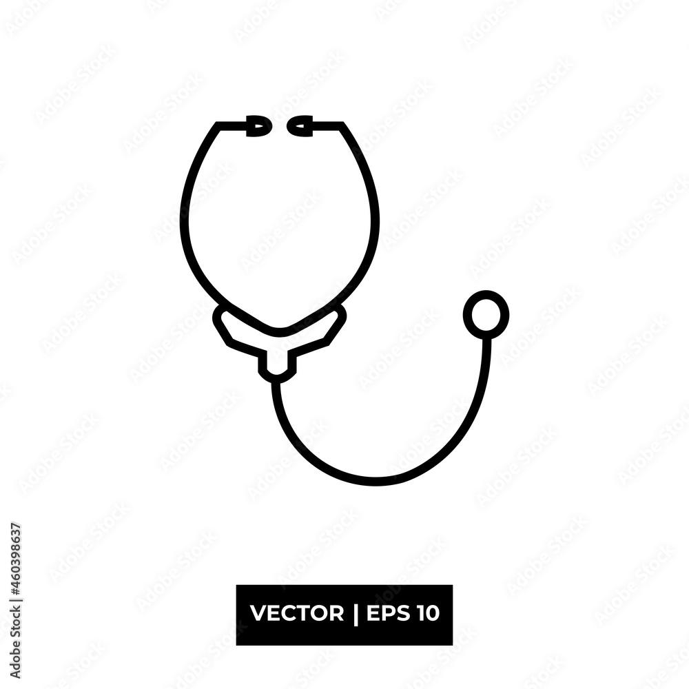 Line Stetoscope icon vector illustration logo for many purpose. Isolated on white background. – Vector Line Stetoscope icon vector illustration logo for many purpose. Isolated on white background. – Vector