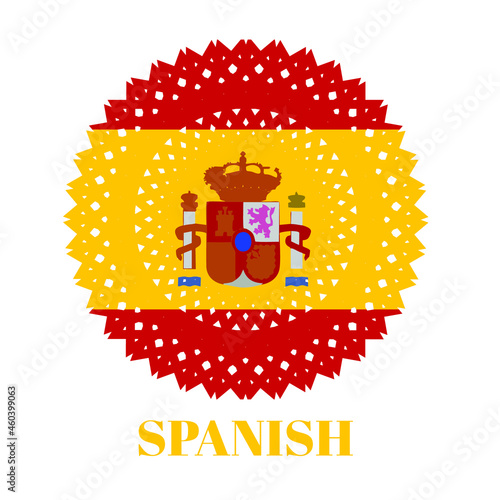 Spanish flag with elegant medal ornament concept